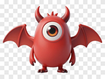 Red Devil Monster With Wings And Horns PNG