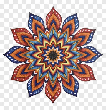 Colorful Mandala Flower Design PNG