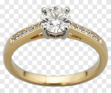 Gold Diamond Engagement Ring PNG