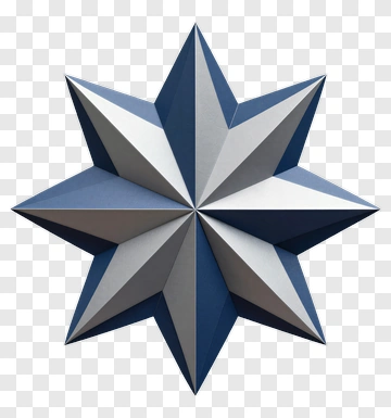 Blue And Gray Star PNG