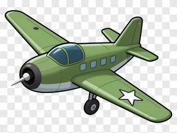 Green Military Propeller Plane PNG
