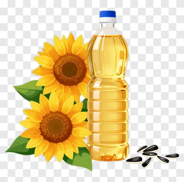 Sunflower Oil With Sunflowers PNG