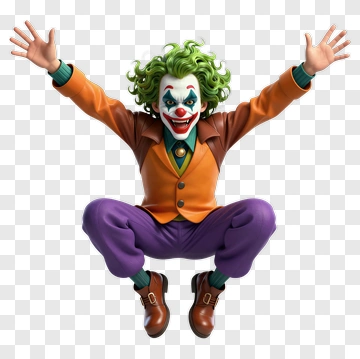 Joker In Orange And Purple Costume PNG