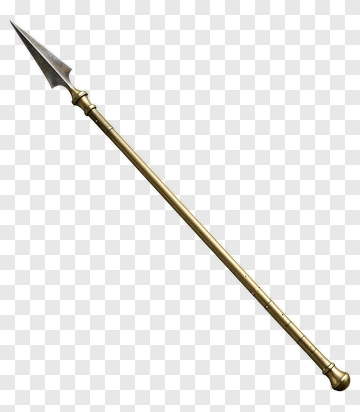 Golden Spear With Metal Tip PNG
