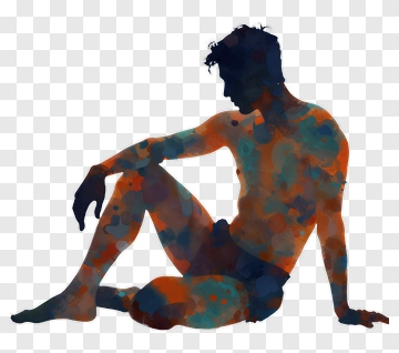 Abstract Silhouette Of Seated Human Figure PNG