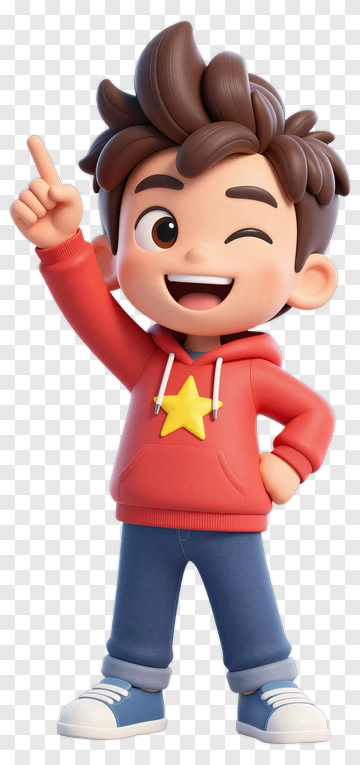 Excited Boy With Star Hoodie PNG