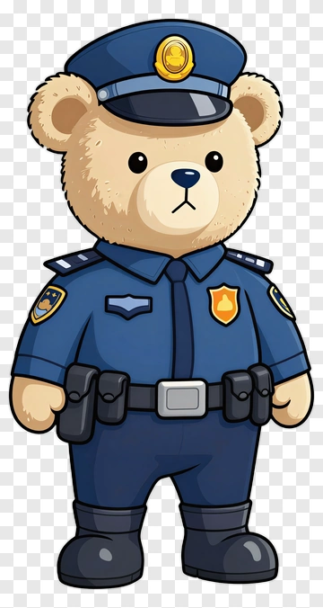 Police Bear In Uniform PNG