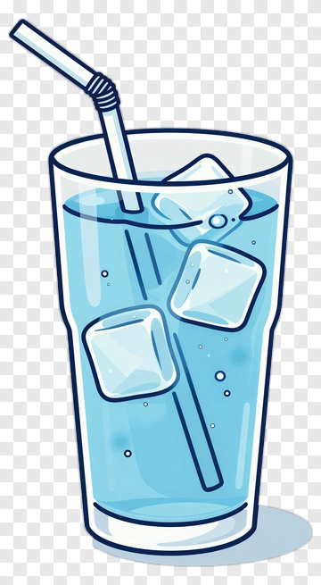 Blue Drink With Ice And Straw PNG