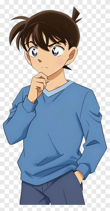 Detective Conan In Thoughtful Pose PNG