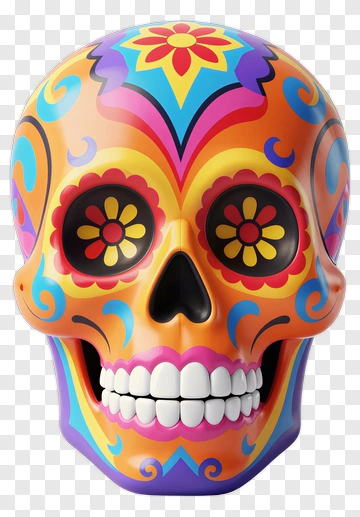 Colorful Sugar Skull PNG