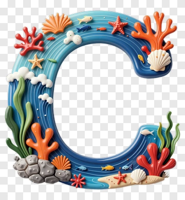 Underwater Letter C Decoration PNG
