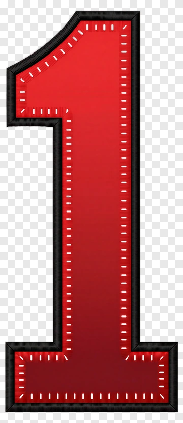 Red Number One Patch PNG