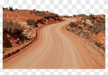 Winding Dirt Road Through Red Rock PNG