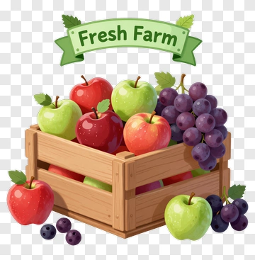 Fresh Farm Fruit Display PNG