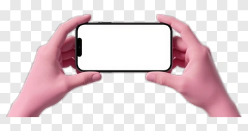Pink Hands Holding Smartphone PNG