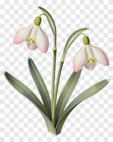 Snowdrop Flower Botanical Illustration PNG