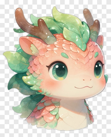 Cute Leaf Dragon PNG