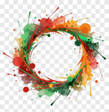 Vibrant Abstract Color Splash Ring PNG