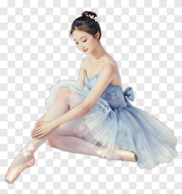 Graceful Ballerina In Blue Tutu PNG
