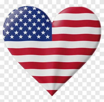 Heart Shaped USA Flag PNG