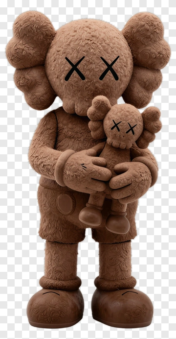 Kaws Figure Holding Doll PNG