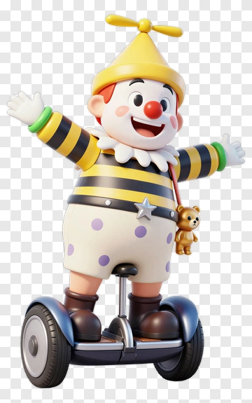 Clown Riding Segway PNG