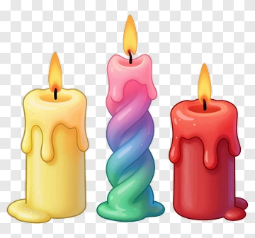 Three Lit Birthday Candles PNG