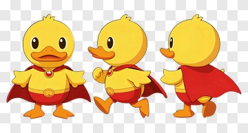 Superhero Duck Characters PNG