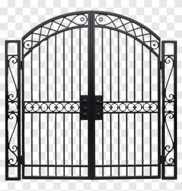 Black Iron Double Gate PNG