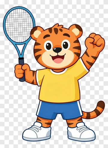 Tiger Playing Tennis PNG