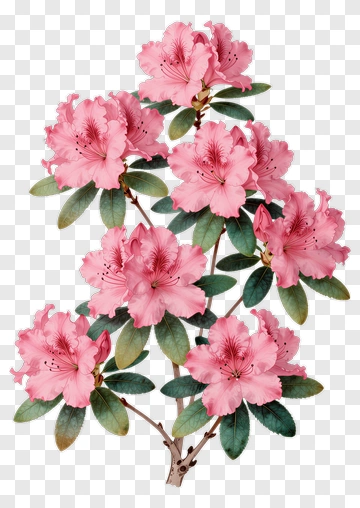 Pink Rhododendron Blossoms PNG