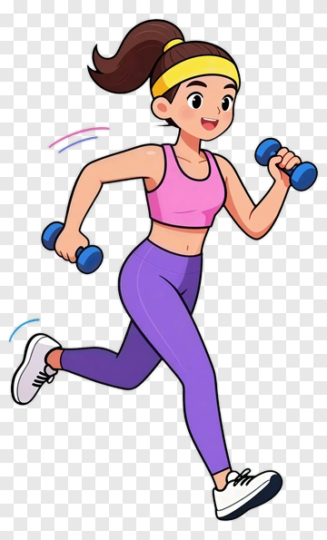 Woman Lifting Weights PNG