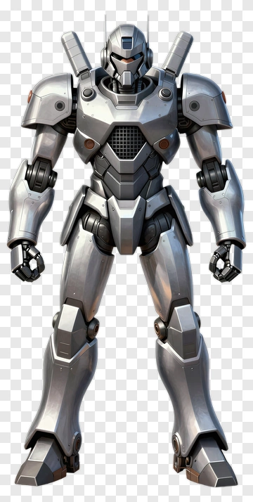 Silver Mechanical Robot PNG