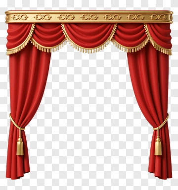 Red And Gold Theater Curtains PNG