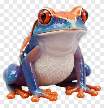 Colorful Frog With Red Eyes PNG