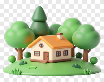 Tiny House Surrounded By Trees PNG