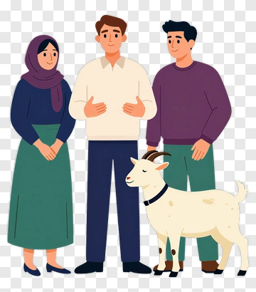 Family With Goat PNG