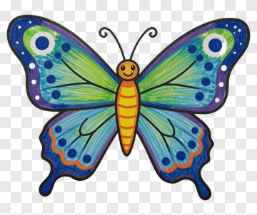 Colorful Cartoon Butterfly PNG