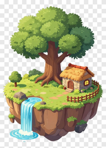 Cottage Under The Tree PNG