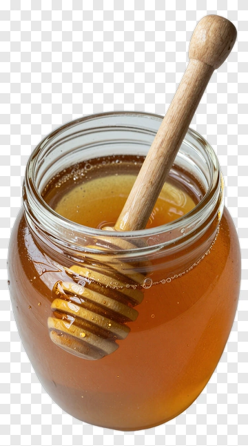Honey In Glass Jar With Dipper PNG