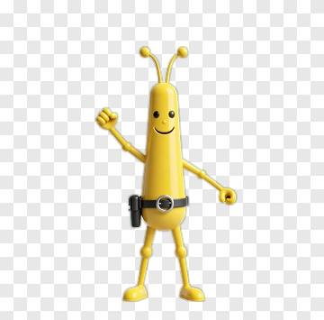Yellow Bee Robot Character PNG