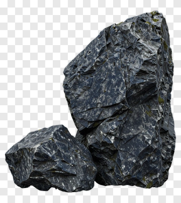Two Rocks With Dark Gray And Black Tones PNG
