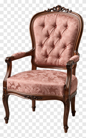 Classic Tufted Armchair With Pink Fabric PNG