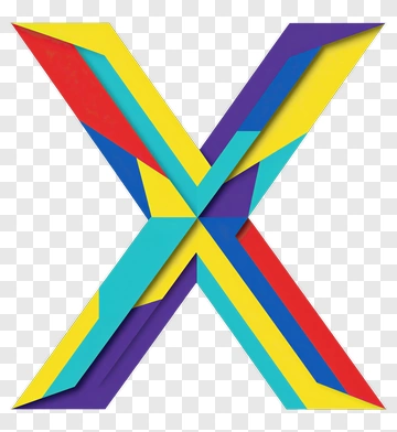 Colorful Letter X Design PNG