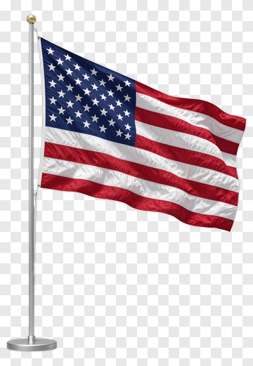 American Flag On Flagpole PNG