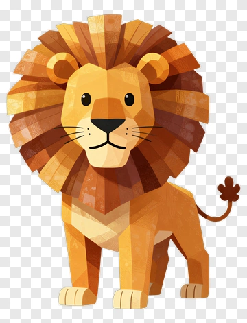 Lion With Geometric Mane PNG