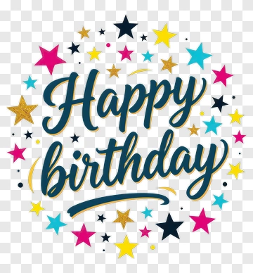 Happy Birthday Celebration Design PNG