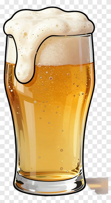Refreshing Beer With Foam PNG