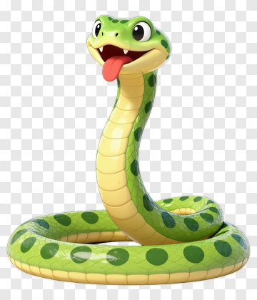 Cartoon Snake With Polka Dots PNG