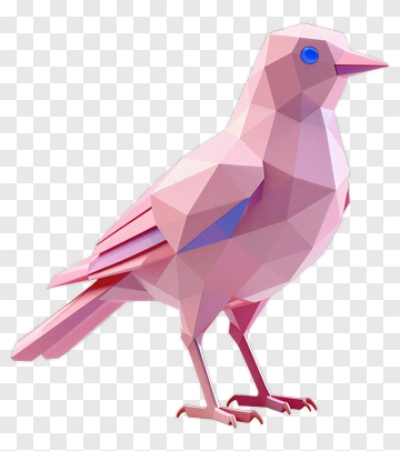 Pink Polygonal Bird PNG